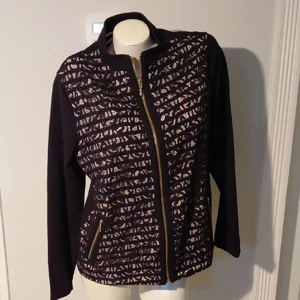 Eclipse Black Lace Zip-Front Jacket
